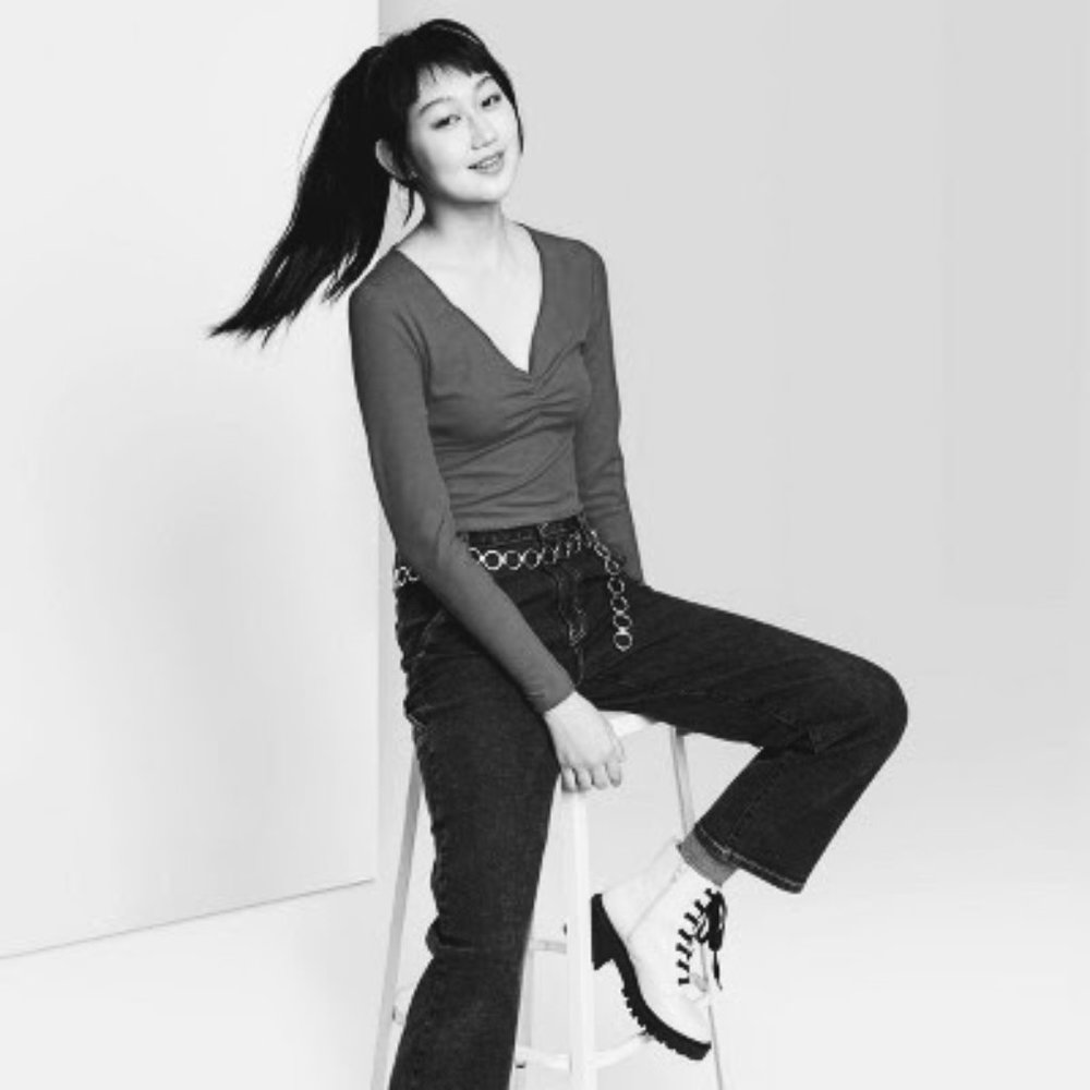 emerald teal blue green Long Sleeve Crop Top